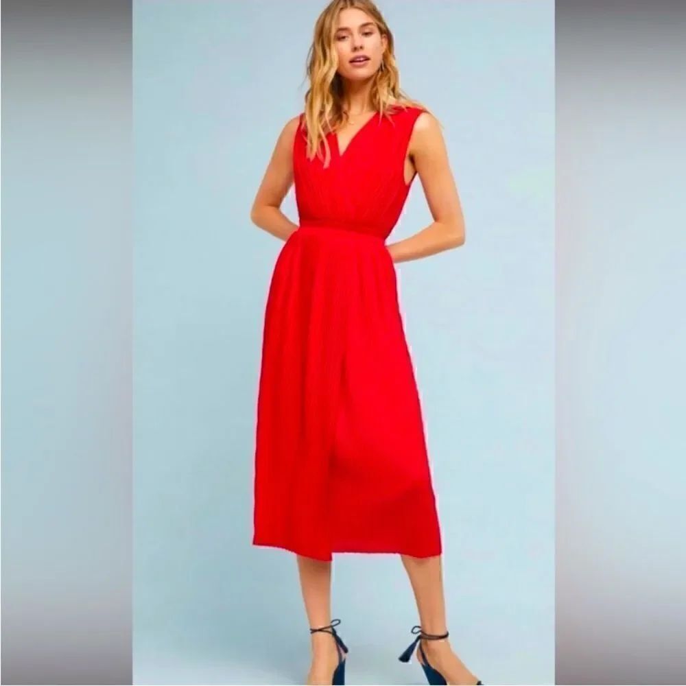 Tracy Reese pleated surplice midi dress